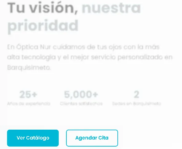 Sección hero de la página de inicio