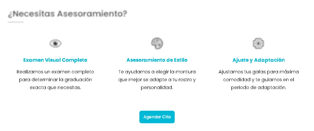 Sección de asesoramiento en el catálogo